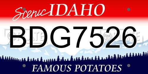 BDG7526 Idaho License Plate