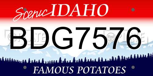BDG7576 Idaho License Plate