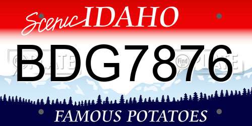 BDG7876 Idaho License Plate