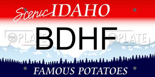 BDHF Idaho License Plate