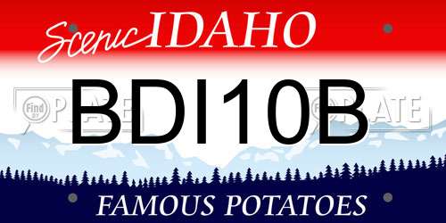 BDI10B Idaho License Plate