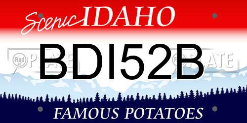 BDI52B Idaho License Plate