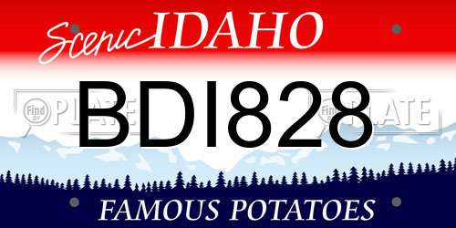 BDI828 Idaho License Plate