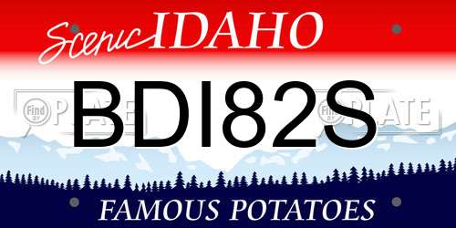BDI82S Idaho License Plate