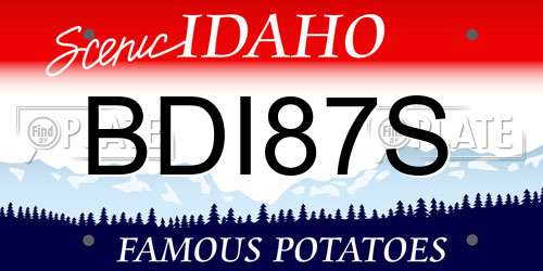 BDI87S Idaho License Plate