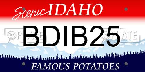 BDIB25 Idaho License Plate