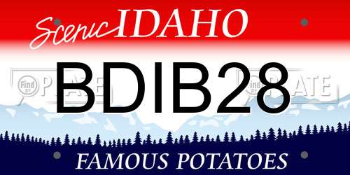 BDIB28 Idaho License Plate