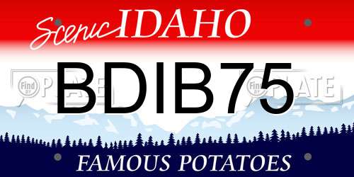 BDIB75 Idaho License Plate