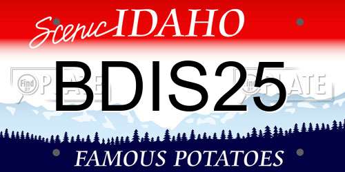 BDIS25 Idaho License Plate