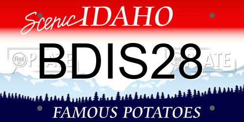 BDIS28 Idaho License Plate