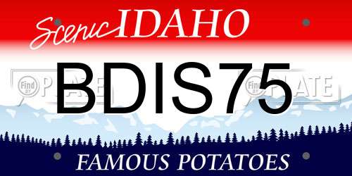 BDIS75 Idaho License Plate