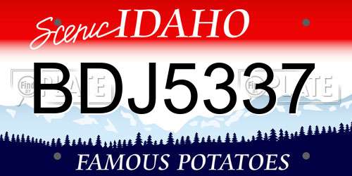 BDJ5337 Idaho License Plate