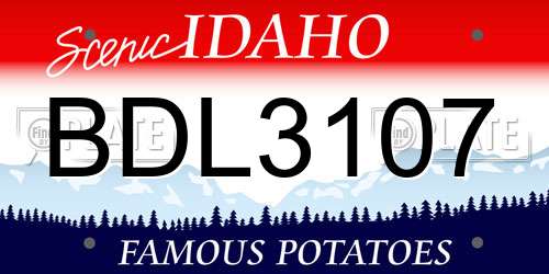 BDL3107 Idaho License Plate