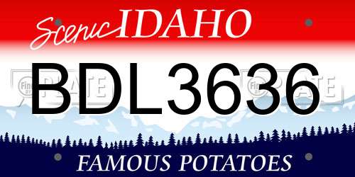 BDL3636 Idaho License Plate