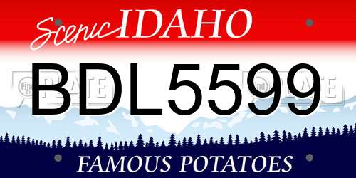 BDL5599 Idaho License Plate