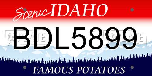 BDL5899 Idaho License Plate