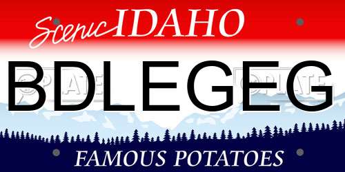 BDLEGEG Idaho License Plate