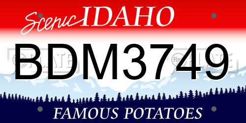 BDM3749 Idaho License Plate