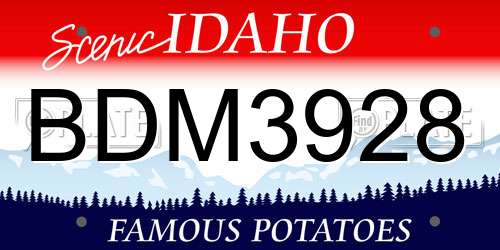 BDM3928 Idaho License Plate