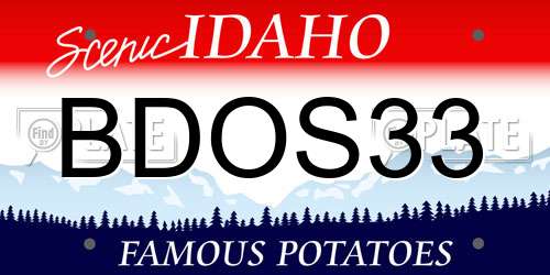 BDOS33 Idaho License Plate