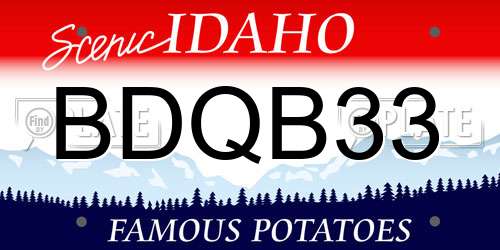 BDQB33 Idaho License Plate