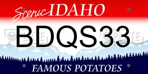 BDQS33 Idaho License Plate