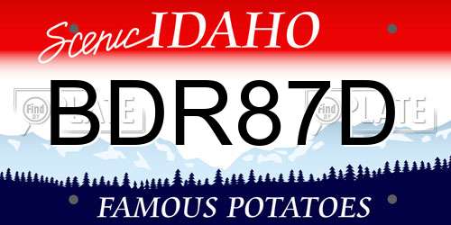 BDR87D Idaho License Plate