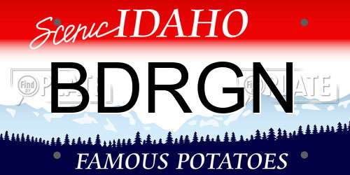 BDRGN Idaho License Plate
