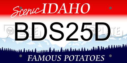BDS25D Idaho License Plate