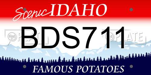 BDS711 Idaho License Plate