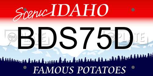 BDS75D Idaho License Plate