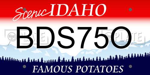 BDS75O Idaho License Plate
