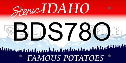BDS78O Idaho License Plate