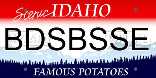 BDSBSSE Idaho License Plate