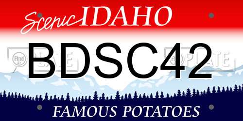 BDSC42 Idaho License Plate