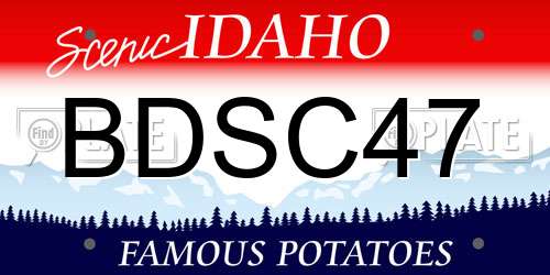 BDSC47 Idaho License Plate