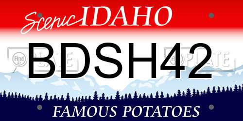 BDSH42 Idaho License Plate