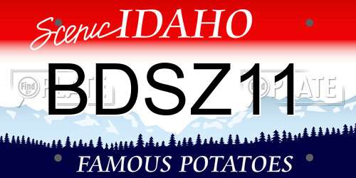 BDSZ11 Idaho License Plate