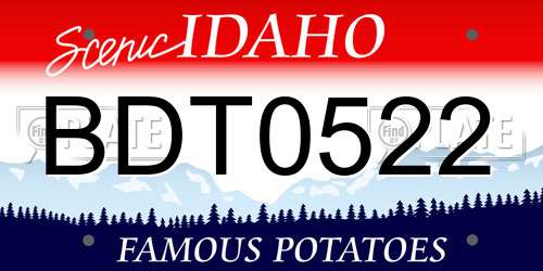 BDT0522 Idaho License Plate