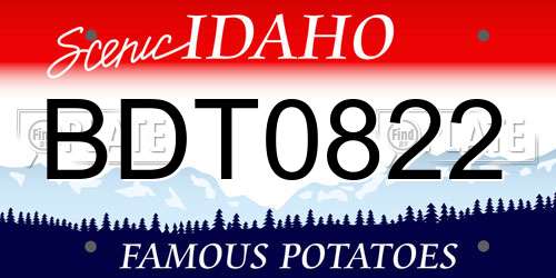 BDT0822 Idaho License Plate