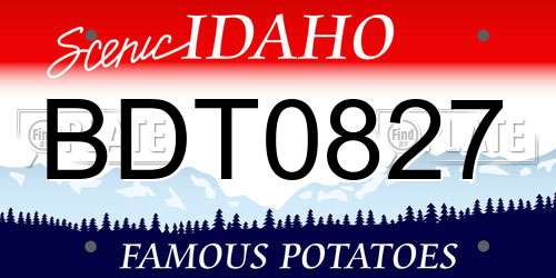BDT0827 Idaho License Plate