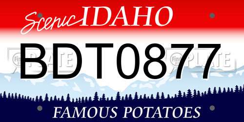BDT0877 Idaho License Plate