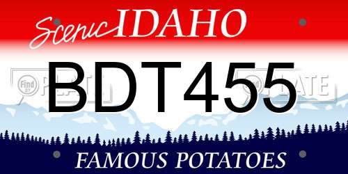 BDT455 Idaho License Plate