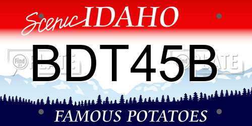 BDT45B Idaho License Plate