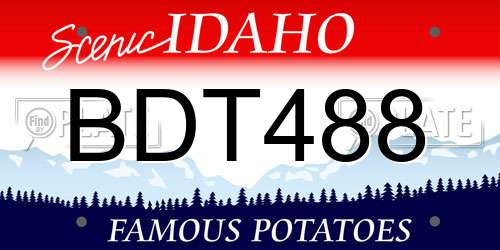 BDT488 Idaho License Plate