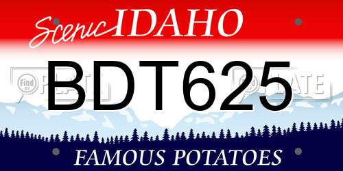 BDT625 Idaho License Plate