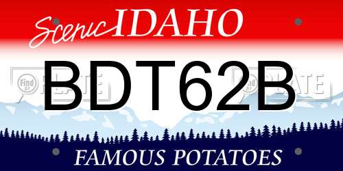 BDT62B Idaho License Plate