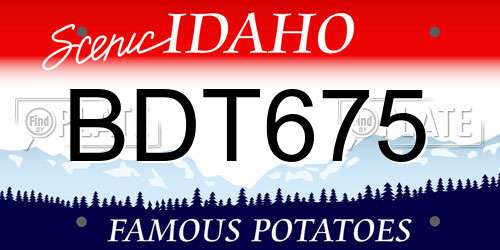 BDT675 Idaho License Plate