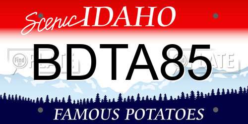 BDTA85 Idaho License Plate