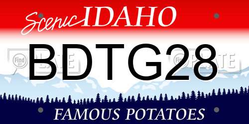 BDTG28 Idaho License Plate